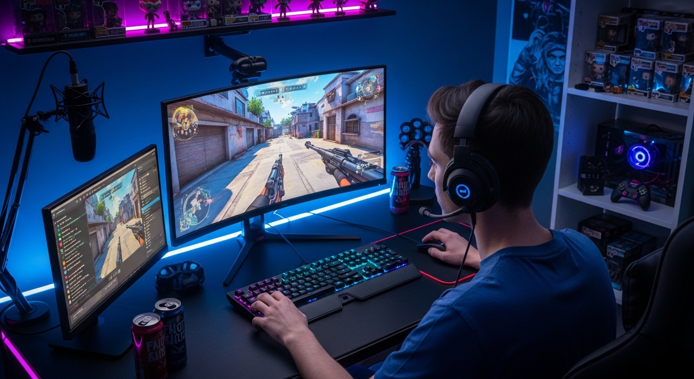 people playing video games